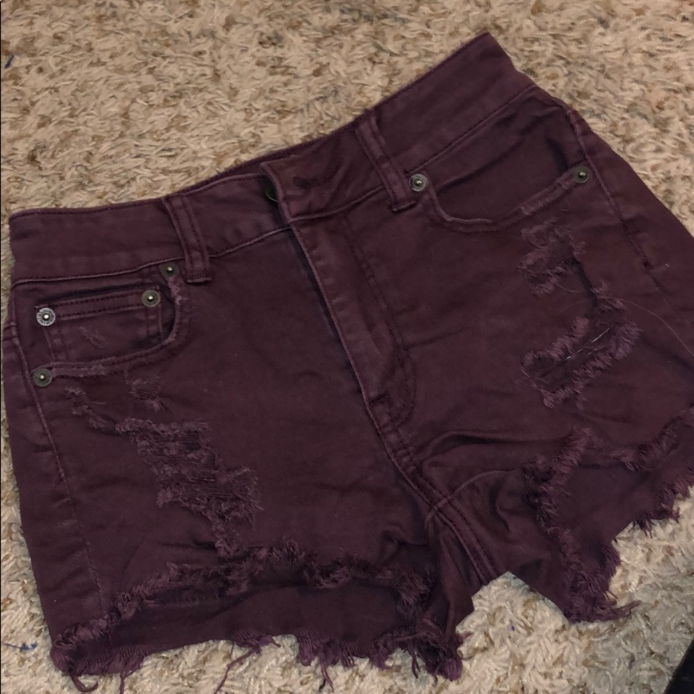 burgundy shorts